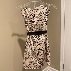 Strapless Animal Print H&M Dress